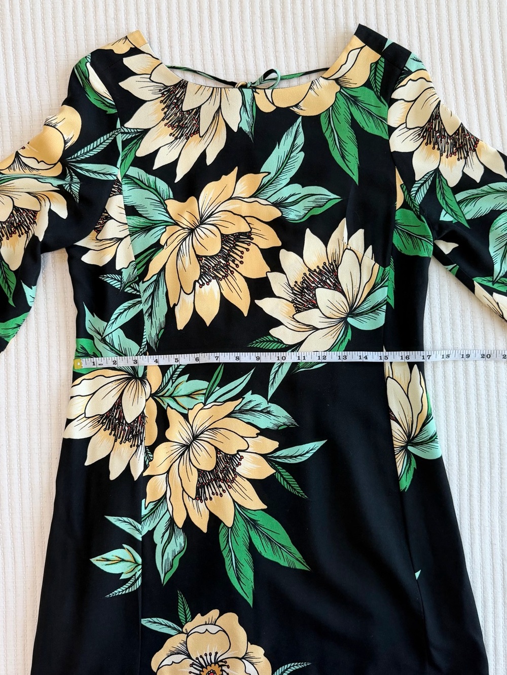 FARM Rio Long Bell Sleeve Mini Dress with Low Tie Back in Tropical Floral Print - Picture 12 of 14